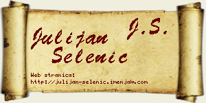 Julijan Selenić vizit kartica